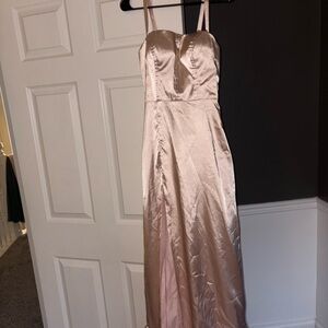 Elegant Pink Satin Gown